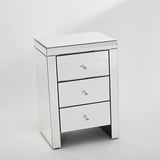 Panana Mirrored Bedside Cabinet/Bedside Table/Chest of 3 Drawers Bedroom Nightstand