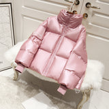 2019 Female Glossy Down Parka Winter Jacket Women