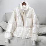 2019 Female Glossy Down Parka Winter Jacket Women