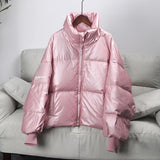 2019 Female Glossy Down Parka Winter Jacket Women
