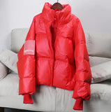 2019 Female Glossy Down Parka Winter Jacket Women