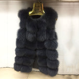 2019ladies new red fox fur vest natural fox fur real fox