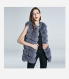 2019ladies new red fox fur vest natural fox fur real fox