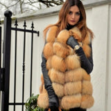 2019ladies new red fox fur vest natural fox fur real fox