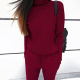 MVGIRLRU Woman Sweater Suits Casual  Knit Tracksuit