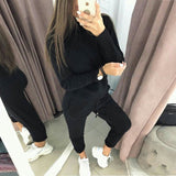MVGIRLRU Woman Sweater Suits Casual  Knit Tracksuit