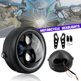 7" Black LED Round Headlight Sealed Metal Headlamp