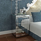 Panana Mirrored Bedside Cabinet/Bedside Table/Chest of 3 Drawers Bedroom Nightstand