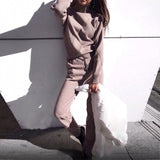 MVGIRLRU Woman Sweater Suits Casual  Knit Tracksuit