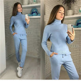 MVGIRLRU Woman Sweater Suits Casual  Knit Tracksuit