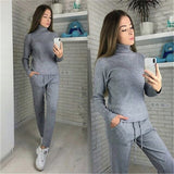 MVGIRLRU Woman Sweater Suits Casual  Knit Tracksuit