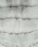 Fashion Silver Fox Real Fur Coat Thick Warm Blue