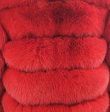 Fashion Silver Fox Real Fur Coat Thick Warm Blue