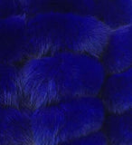 Fashion Silver Fox Real Fur Coat Thick Warm Blue