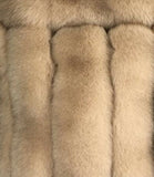 Fashion Silver Fox Real Fur Coat Thick Warm Blue