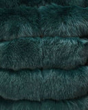 Fashion Silver Fox Real Fur Coat Thick Warm Blue