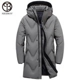 Asesmay white duck down jacket men parkas men‘s