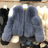 ZDFURS* new arrival women winter thick fur coat real fox