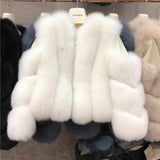 ZDFURS* new arrival women winter thick fur coat real fox