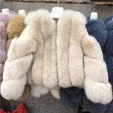 ZDFURS* new arrival women winter thick fur coat real fox