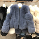 ZDFURS* new arrival women winter thick fur coat real fox