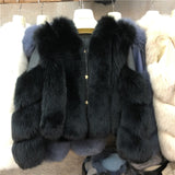 ZDFURS* new arrival women winter thick fur coat real fox