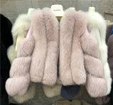 ZDFURS* new arrival women winter thick fur coat real fox