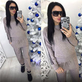 Knitted tracksuit for women Hooded Sweater Casual knitted