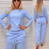 Knitted tracksuit for women Hooded Sweater Casual knitted