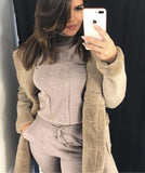 Knitted tracksuit for women Hooded Sweater Casual knitted
