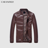 CARANFIER Mens Leather Jackets Men PU Faux