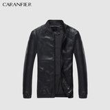 CARANFIER Mens Leather Jackets Men PU Faux
