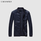CARANFIER Mens Leather Jackets Men PU Faux