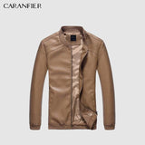 CARANFIER Mens Leather Jackets Men PU Faux