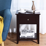 Giantex Nightstand End Bedside Table Drawer Storage Room