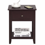 Giantex Nightstand End Bedside Table Drawer Storage Room