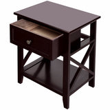 Giantex Nightstand End Bedside Table Drawer Storage Room