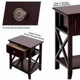 Giantex Nightstand End Bedside Table Drawer Storage Room