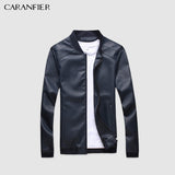 CARANFIER Mens Leather Jackets Men PU Faux