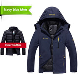 Winter jacket men 2 in 1 outwear thicken warm