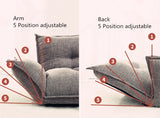 Modern Design Floor Sofa Bed  5 Position Adjustable Lazy Sofa