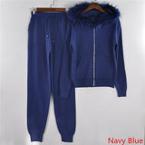 MVGIRLRU Female Knitted suits zipper sweater 2piece