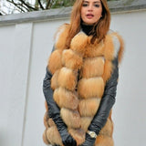 2019ladies new red fox fur vest natural fox fur real fox