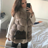 2019ladies new red fox fur vest natural fox fur real fox